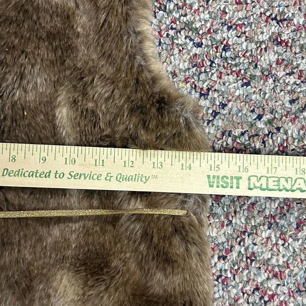 Oshkosh B'Gosh Girl's Brown Faux Fur Sleeveless Belted Vest Girl's Size 7